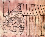 This kind of simple, outline sketch was perhaps used by artists as a framework for more detailed paintings on the cave walls at Mogao.
