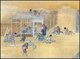Japan: House builders at work. Kano School, 17th century.