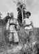 Vietnam: Two Black Flag militia and a French rifleman, Tuyen Quang, Tonkin, 1885.