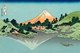 Japan: ‘Reflection of Mount Fuji in Lake Kawaguchi’—one of a series of woodblock prints by Katsushika Hokusai titled ‘36 Views of Mount Fuji’.